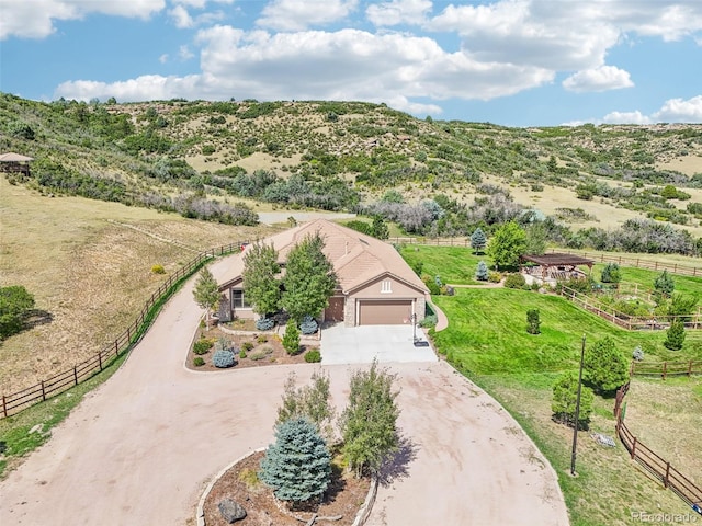 drone / aerial view featuring a rural view