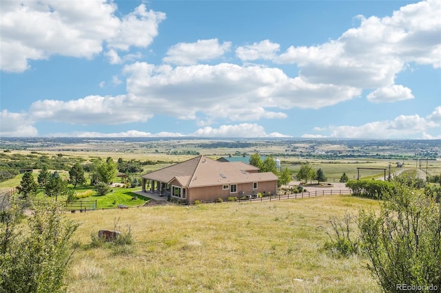 aerial view with a rural view