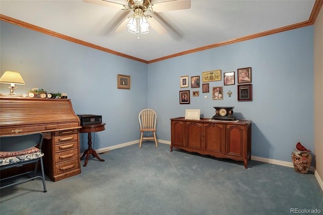 5155 W Quincy Ave Unit L101, Denver, CO 80236 - carpeted office with ceiling fan and ornamental molding