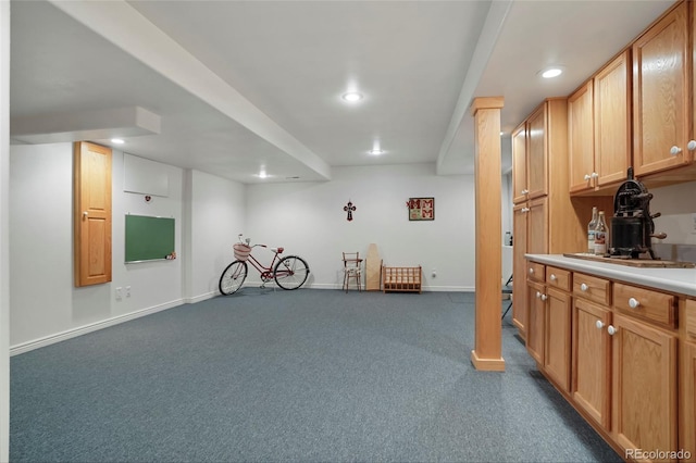 5155 W Quincy Ave Unit L101, Denver, CO 80236 - finished basement with dark colored carpet and recessed lighting