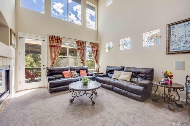 13324 W 86th Dr, Arvada, CO 80005 - carpeted living room with a high ceiling
