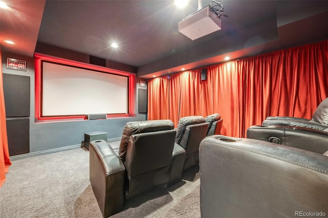 13324 W 86th Dr, Arvada, CO 80005 - carpeted home theater room with recessed lighting and baseboards
