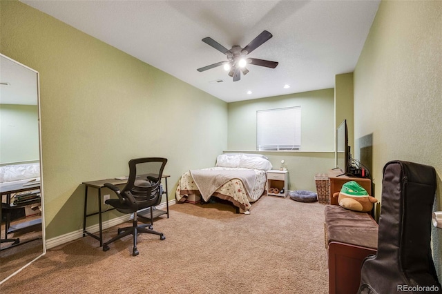 13324 W 86th Dr, Arvada, CO 80005 - bedroom with carpet flooring, a desk, baseboards, and a ceiling fan