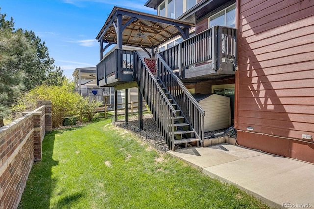 13324 W 86th Dr, Arvada, CO 80005 - exterior space with stairs, a wooden deck, and a gazebo