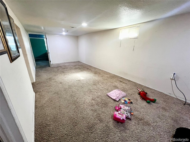 basement featuring carpet