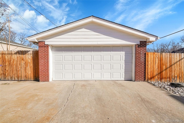 view of garage