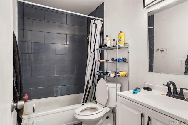 322 21st Ave, Longmont, CO 80501 - bathroom featuring toilet, vanity, and shower / bath combination with curtain