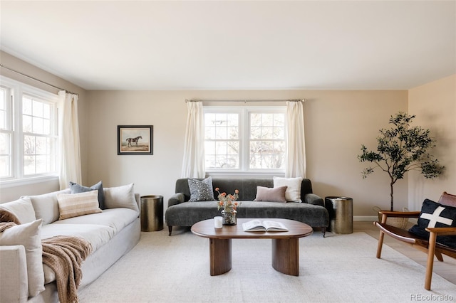 living room with plenty of natural light