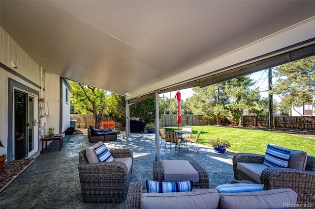 view of patio / terrace with an outdoor living space