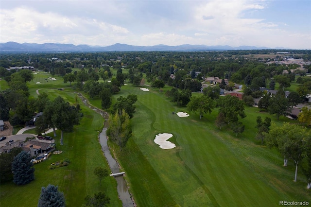 drone / aerial view with a mountain view