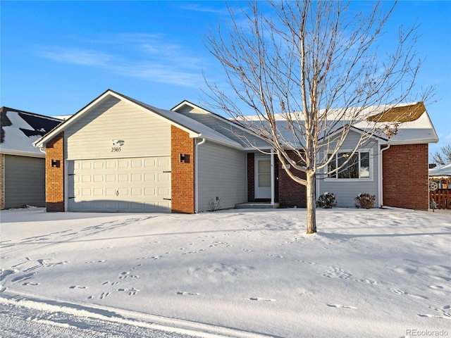 single story home with a garage