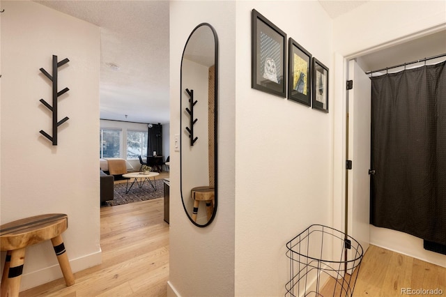 hall featuring light hardwood / wood-style flooring