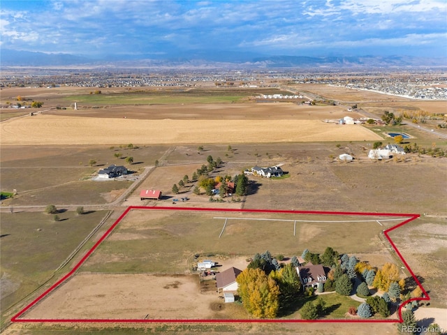 bird's eye view featuring a rural view