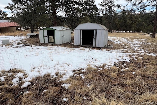 view of snow covered structure