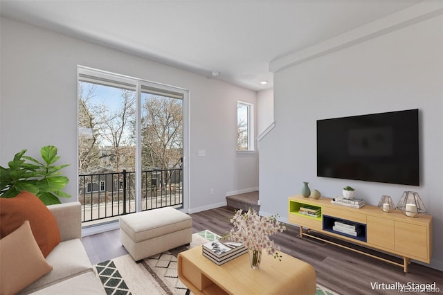 living room featuring hardwood / wood-style floors