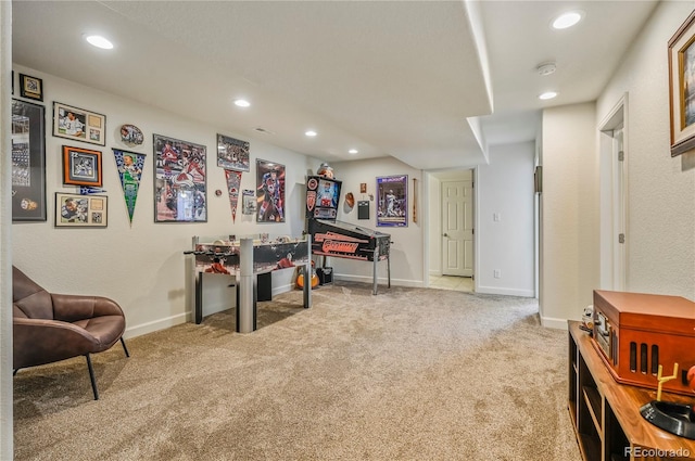 40051 Cold Iron Rd, Ramah, CO 80832 - rec room with carpet flooring, recessed lighting, and baseboards