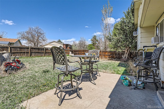 view of patio with a fenced backyard
