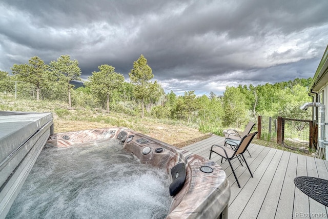 236 Boreen Way, Howard, CO 81233 - wooden deck with a hot tub