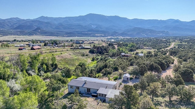 236 Boreen Way, Howard, CO 81233 - aerial view of property and surrounding area featuring mountains
