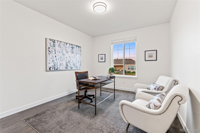 19894 W 94th Ln, Arvada, CO 80007 - office area with baseboards and dark wood-style flooring