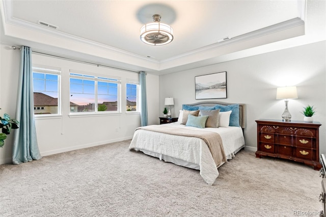 19894 W 94th Ln, Arvada, CO 80007 - bedroom with a raised ceiling, ornamental molding, and carpet floors