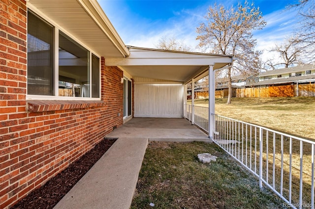 view of patio / terrace with fence