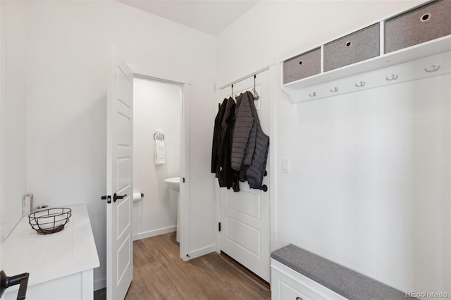 mudroom featuring light wood-type flooring