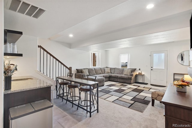 view of carpeted living room