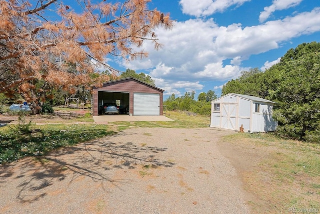 view of garage