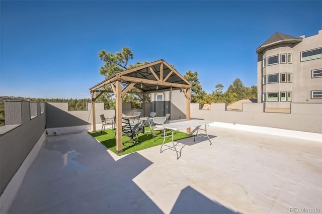 view of patio with a gazebo