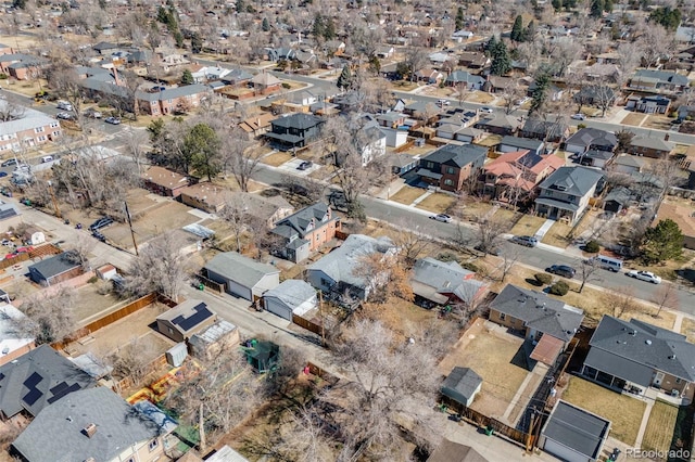 aerial view with a residential view