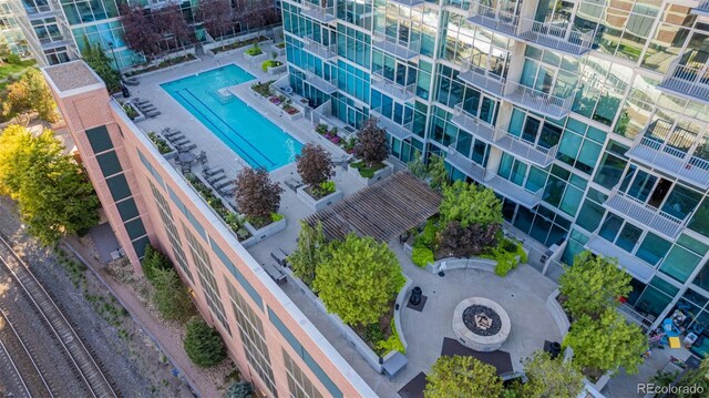 1700 Bassett St Unit 513, Denver, CO 80202 - bird's eye view of a pool area