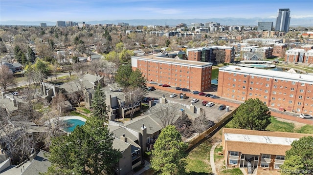 aerial view with a city view