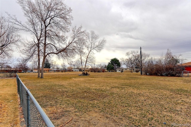 view of yard featuring fence