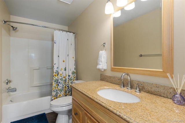 1246 S Telluride St, Aurora, CO 80017 - full bathroom featuring vanity and shower / bathtub combination with curtain