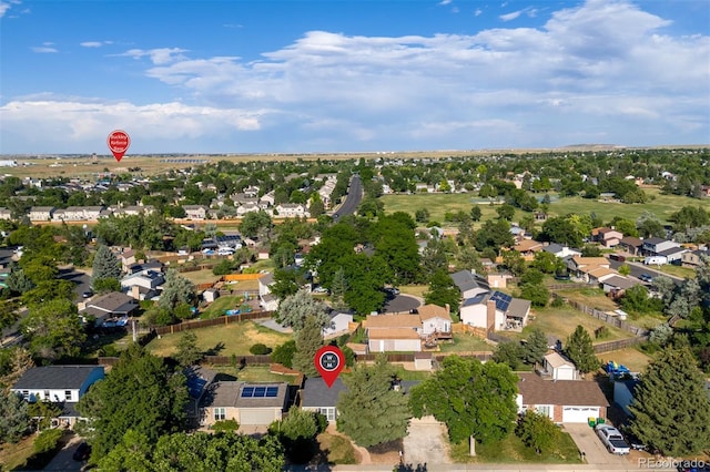 1246 S Telluride St, Aurora, CO 80017 - aerial view of property and surrounding area featuring nearby suburban area