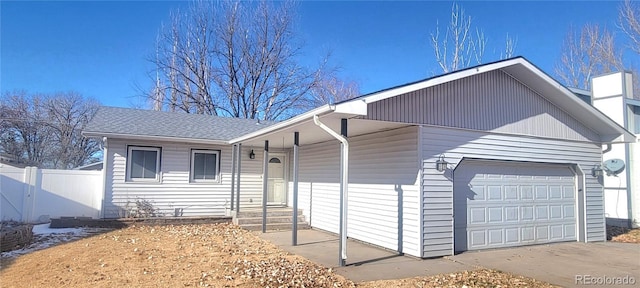 view of front of house with a garage