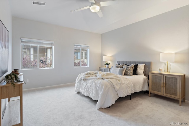 11364 Xavier Dr Unit 205, Westminster, CO 80031 - bedroom with baseboards, ceiling fan, light colored carpet, and visible vents
