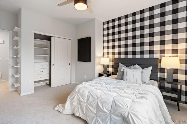 11364 Xavier Dr Unit 205, Westminster, CO 80031 - carpeted bedroom featuring baseboards, ceiling fan, and a closet