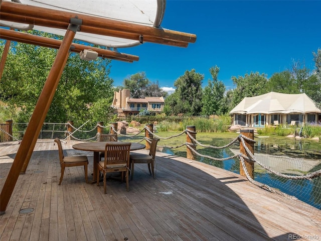 view of wooden deck