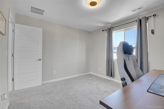 office area with carpet flooring