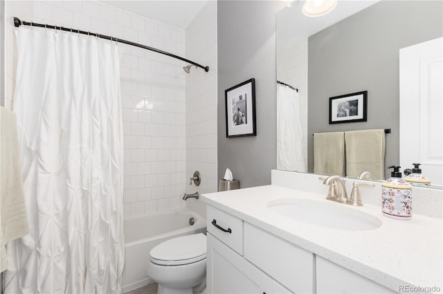8768 E 54th Pl, Denver, CO 80238 - bathroom featuring vanity, shower / tub combo with curtain, and toilet