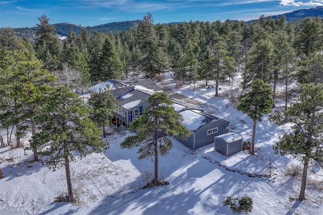 view of snowy aerial view