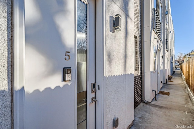 view of doorway to property