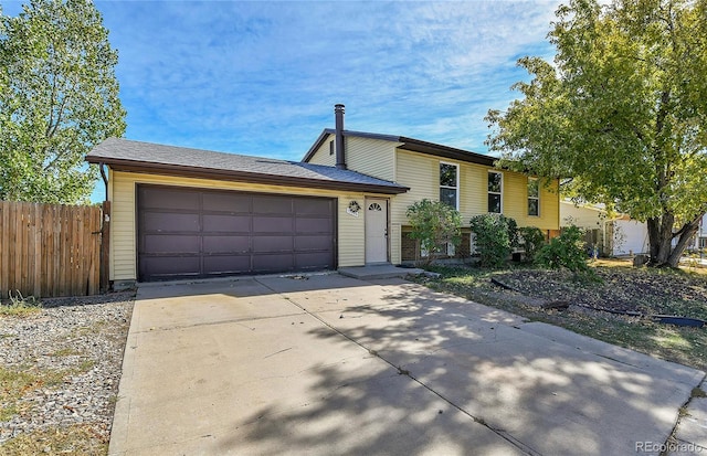 view of front facade with a garage