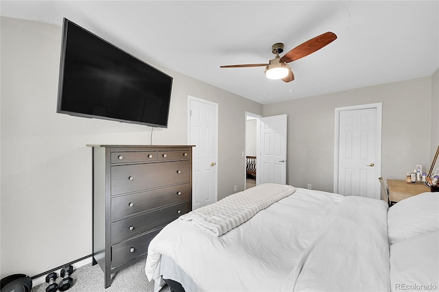 4259 S Richfield St, Aurora, CO 80013 - bedroom with light colored carpet and a ceiling fan