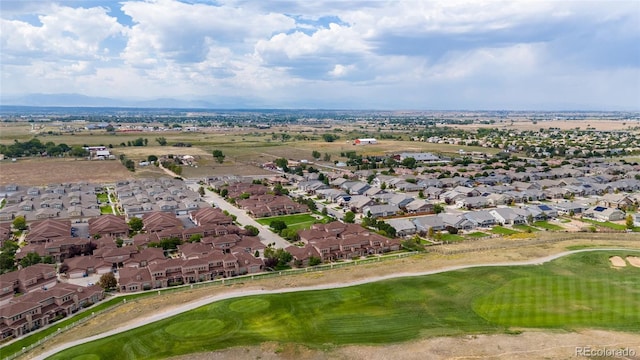 drone / aerial view featuring a mountain view