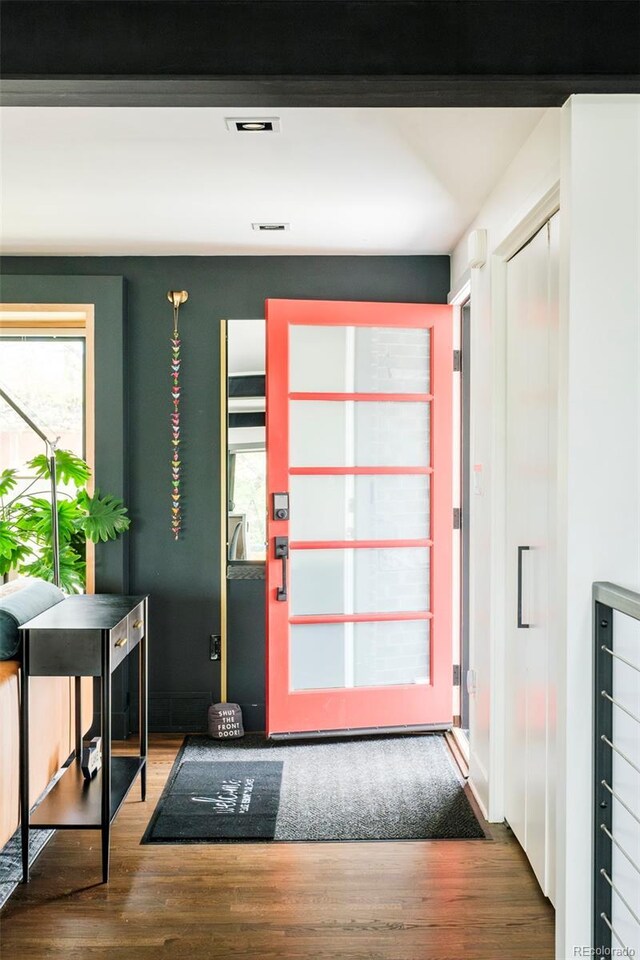 entrance foyer with wood finished floors