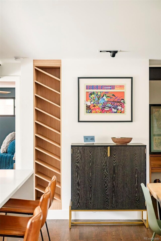 interior space with wood finished floors