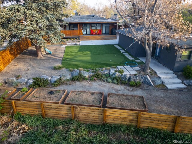 view of yard featuring fence private yard
